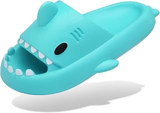 Summer Shark Slippers Women Men Comfortable Bath Slippers Non-Slip Shower Sandals Beach and Pool Sandals Open Toe Shark Slides Slippers