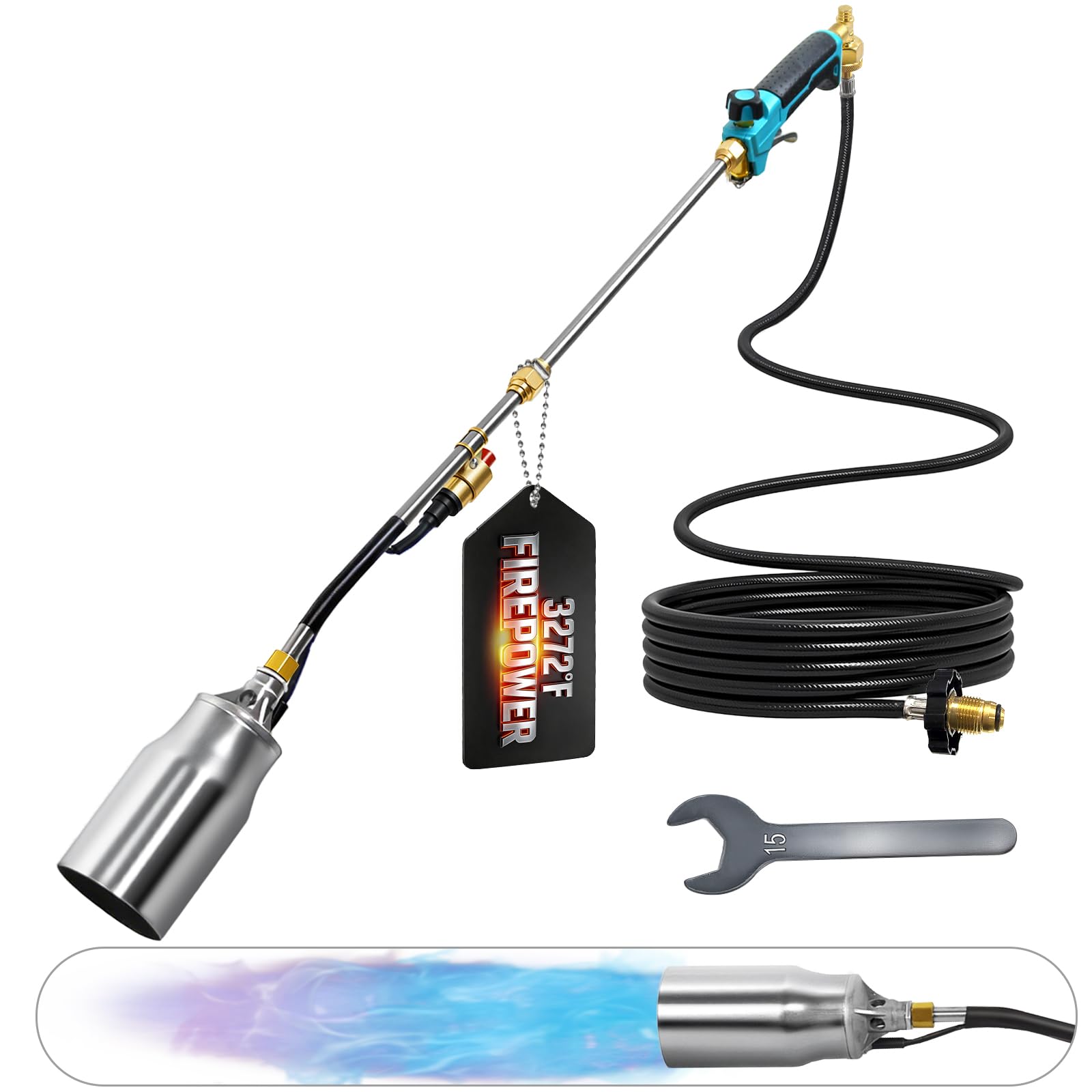 Sondiko Propane Torch Weed Burner, High Output Weed Torch with Hose | 10Ft Hose,