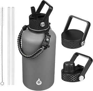 BJPKPK 64oz Insulated Water Bottle, Half Gallon Water Jug with Straw Lid