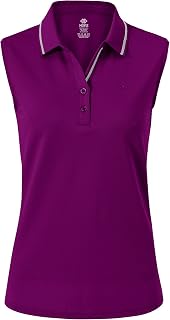 MoFiz Women's Sleeveless Polo Shirt Golf Shirt Summer Cotton Top Breathable