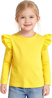 Toddler Baby Girls Solid Color Ruffle T Shirt