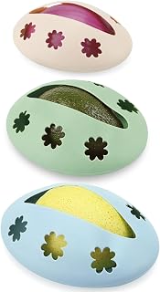 Emptycolor 3 Pack Reusable Silicone Fruit Covers – Avocado Saver, Lemon Keeper & Onion Storage Cover for Fridge | BPA-Free Silicone Food Covers Produce Saver for Fruit Storage
