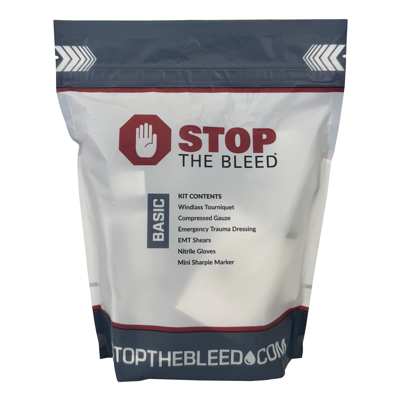 Rescue Essentials Stop THE Bleed Basic Kit – Compact Trauma First Aid Kit with T