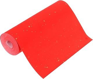 PATIKIL Red Xuan Paper Roll, 65.6 Ft x 6.69 Inch Chinese Spring Festival Scrolls with Golden Point Chunlian Duilian Rice Paper Couplets for Calligraphy Practice, Half Raw Ripe Xuan, Red