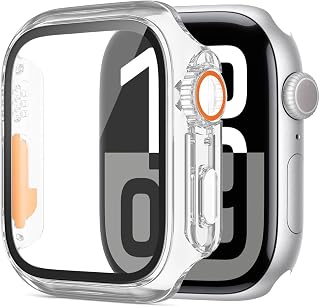 Apple Watch Screen Protector Case 44mm 40mm 46mm 42mm 41mm 45mm 42mm 38mm Series 10 9 8 7 6 5 4 3 SE/2nd Generation Hard Tempered Glass Cover + Bumper for Apple Watch iWatch