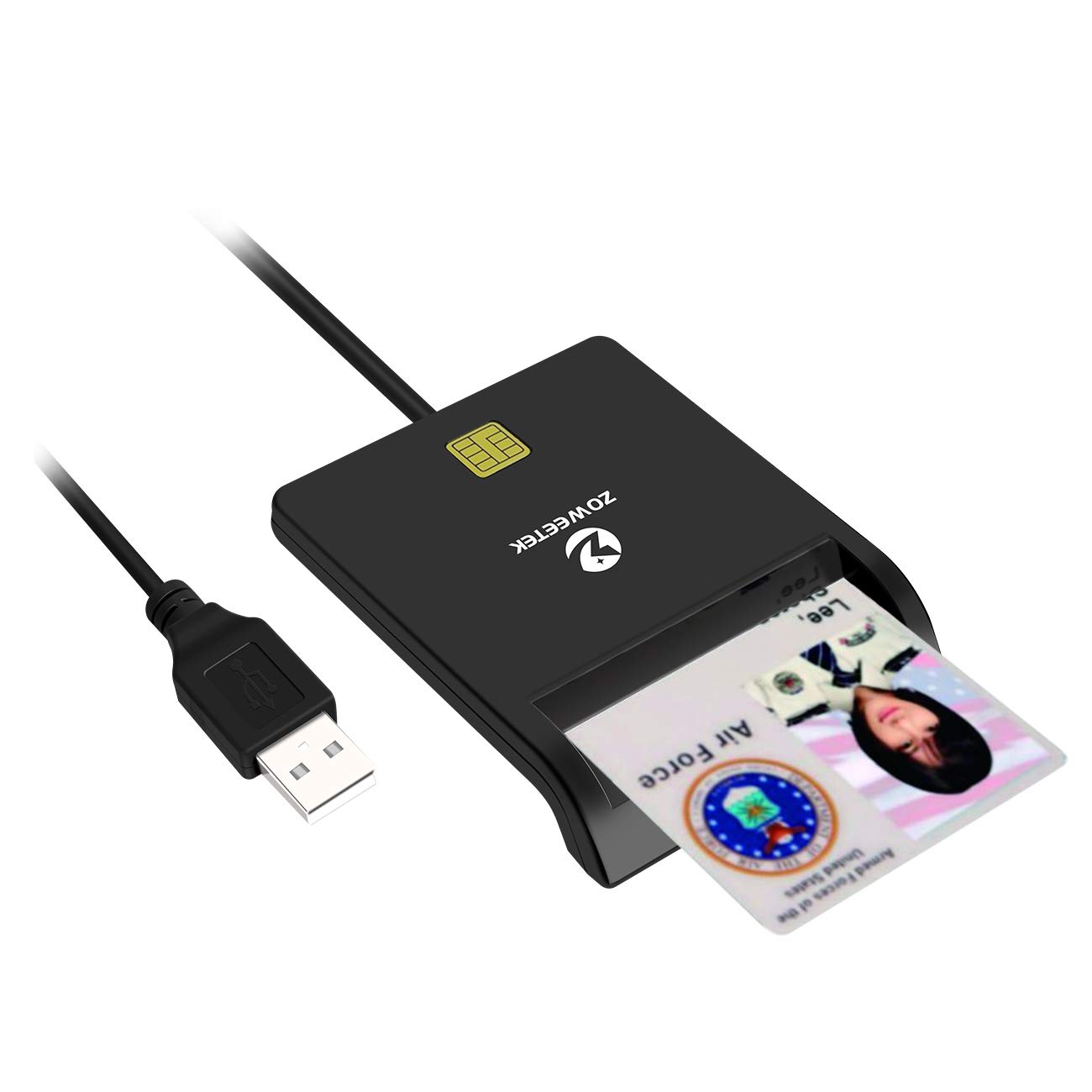 ZOWEETEK CAC Card Reader Military, USB Smart Card Reader for Windows Mac | USB C