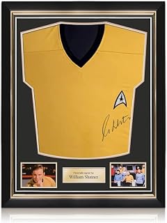 William Shatner (Captain Kirk) Signed Star Trek Jersey. Superior Frame