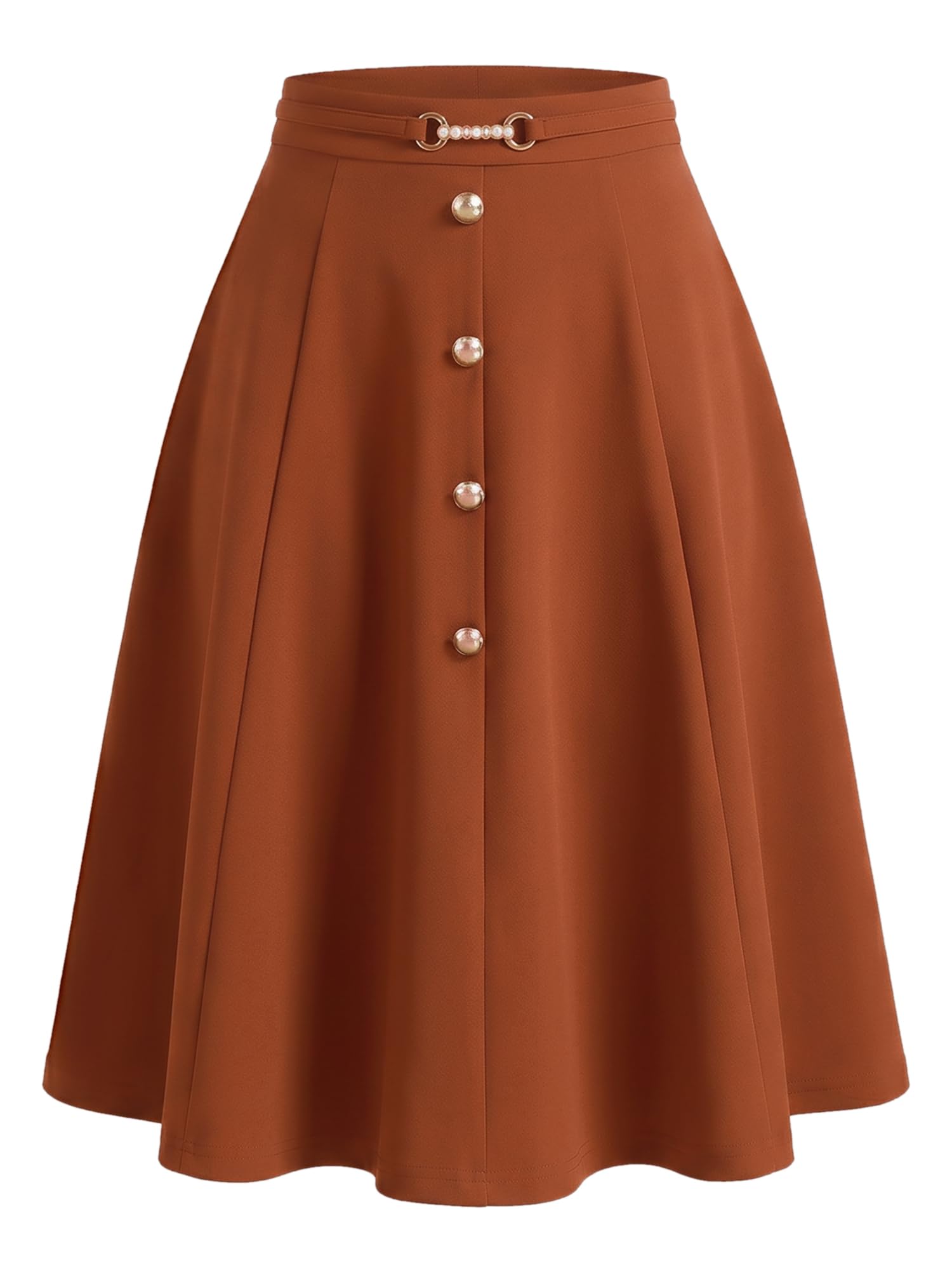Allegra K Women's Vintage A-Line High Waist A-Line Pleated Business Work Skirt