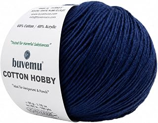 Cotton Hobby Fine #2 Yarn for Amigurumi, Crochet & Knitting, Navy