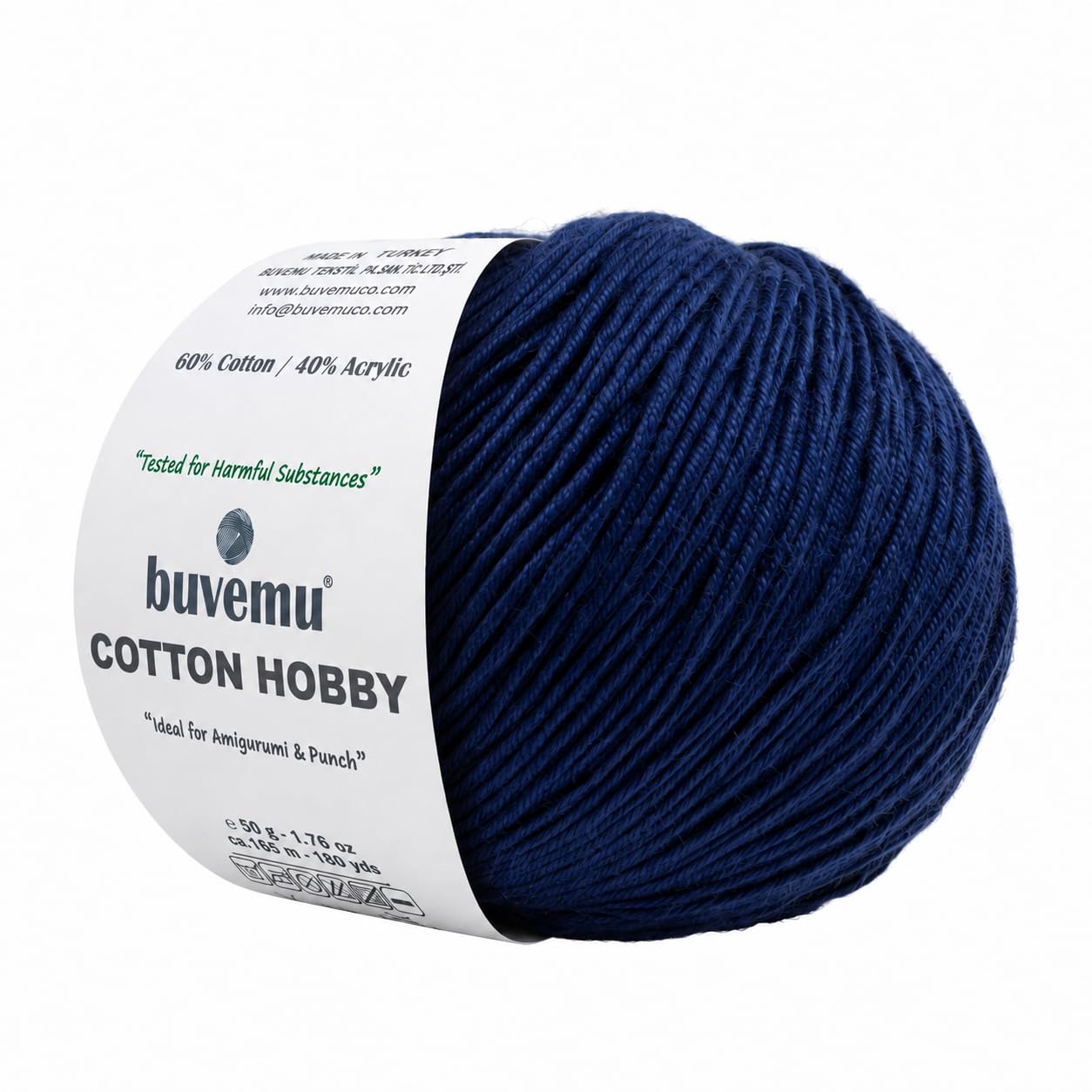 Cotton Hobby Fine #2 Yarn for Amigurumi, Crochet & Knitting, Navy