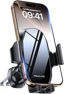 Miracase Phone Holder for Car Vent【2026 Wider Clamp & Metal Hook】 Car Phone Holder Mount for Vent Clip Hand Free Cell Phone Car Mount for iPhone 17 Pro Max 16 15 14 13 12 Samsung S25 Car Accesorries