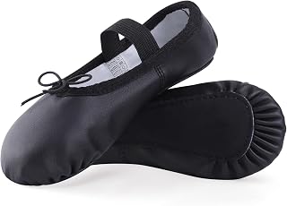 Ballet Shoes Ballet Slippers Girls Dance Shoes Women's Gymnastics Shoes with Whole Leather Sole for Children Adults Size 22-44