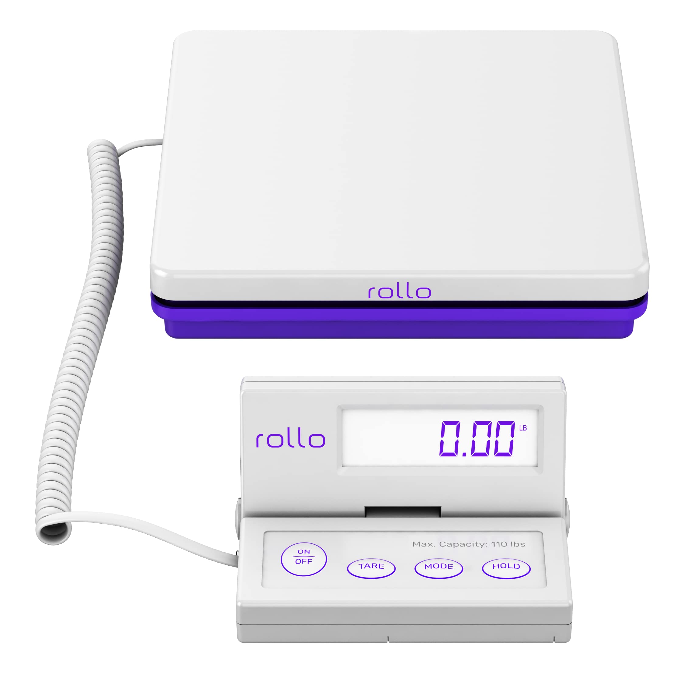 Rollo Shipping Scale for Packages - Digital Postal Scale (110 Lb Max) | Hold and