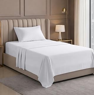 Hotel Twin Sheet Set, 3pc Set for Rental, Resort & Motel, White