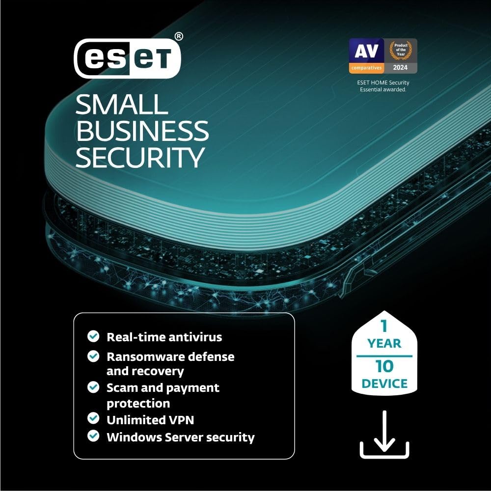 ESET Small Business Security | 2025 Edition | 10 Devices | 1 Year | Small Busine