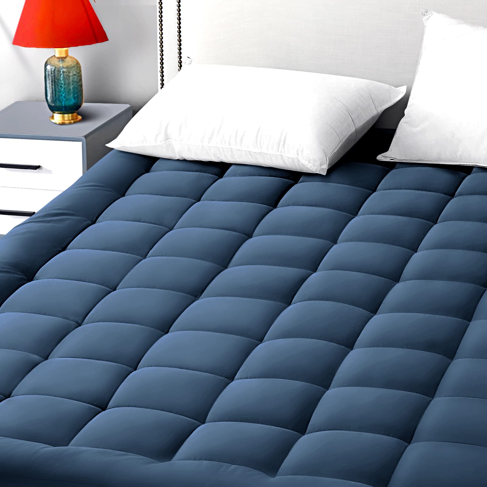 EASELAND Twin Size Mattress Pad Cotton Pillow Top Single Mattress Topper