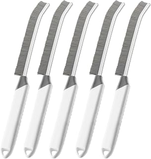 Crevice Cleaning Brush Bathroom Tile Groove Gap Cleaning Brush Premium Crevice Cleaning Tool Aluminum Support with 15° Angled Head-Grout Thin Brush,Kitchen & Bathroom Tool (5 PCS)