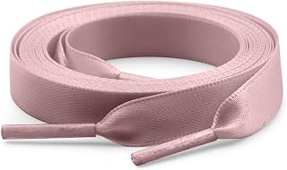Flat Satin Ribbon Shoelaces for Women: 1CM Wide Silk Sneakers Shoe Laces 1 Pair