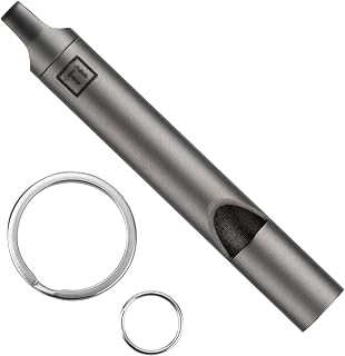 Emergency Whistle, Titanium Dog Training Whistle with 2 Keychain Rings Survival Loud Whistle for Outdoor Camping Hiking Boating
