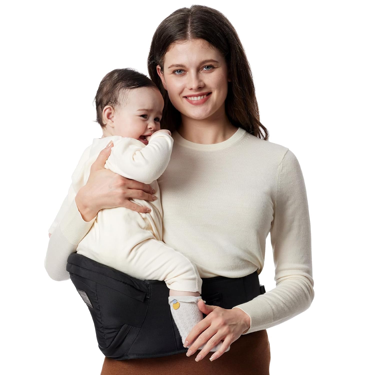 Momcozy Baby Hip Seat Carrier for 0-36 Months/3.2-20kg, 3D Belly Pad, Black | EV