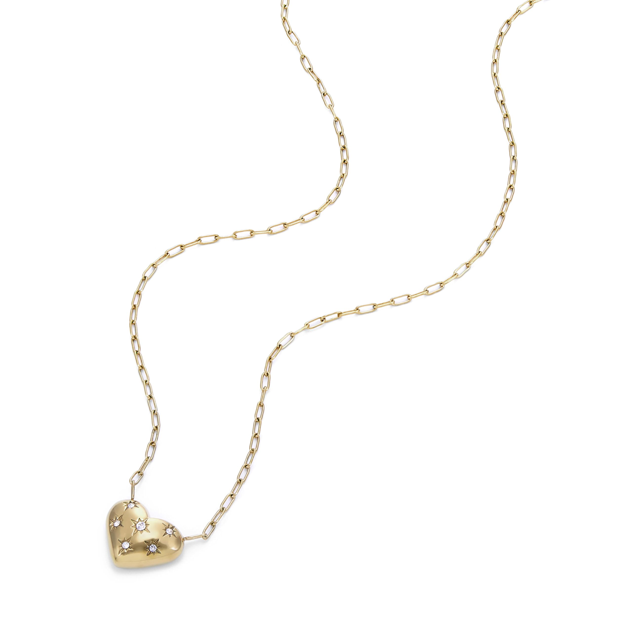 Fossil Women's All Stacked Up Gold-Tone Stainless Steel Beaded Necklace (Model: 