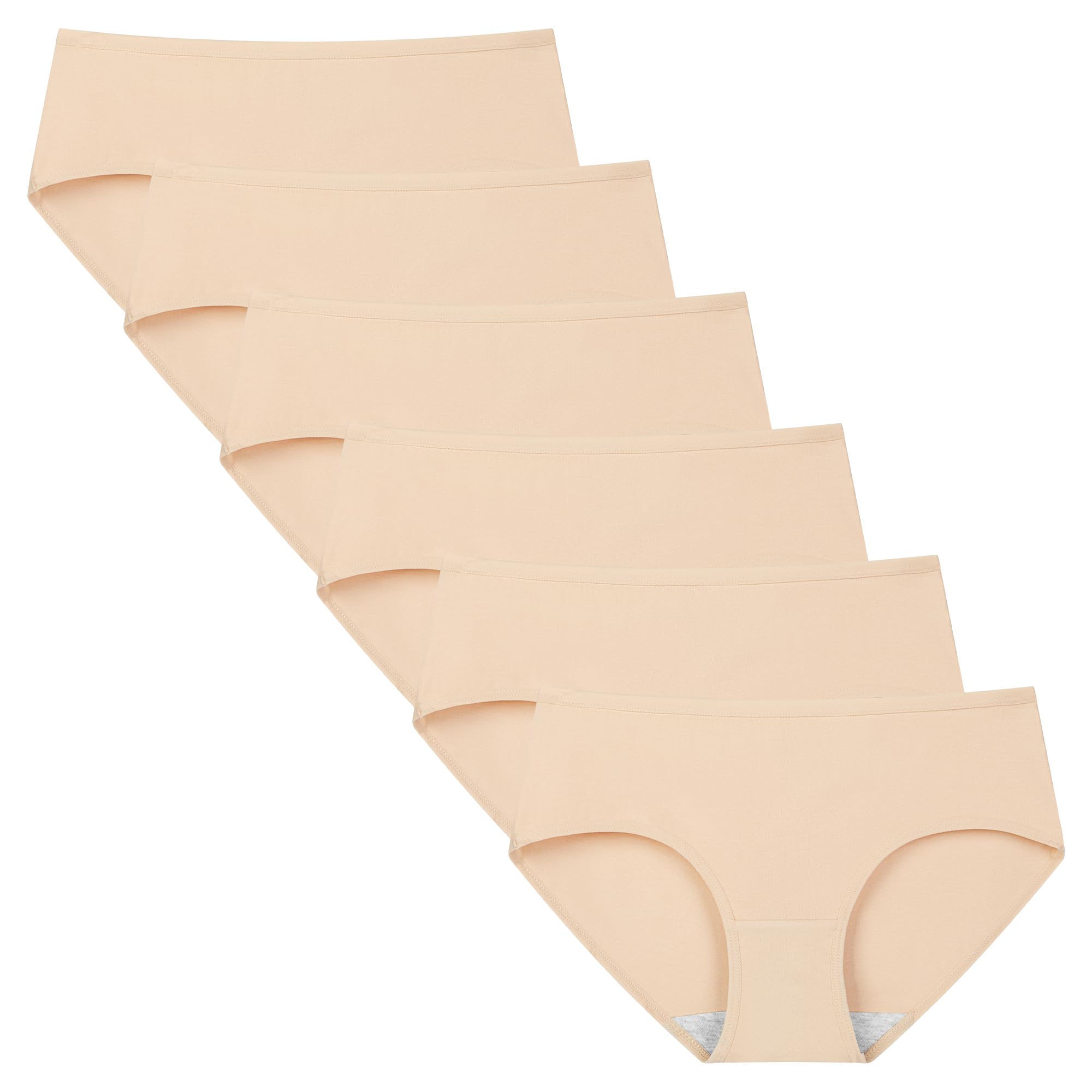 INNERSY Women's Mid Rise Tagless Plain Color Full Coverage Cotton Hipster Pantie