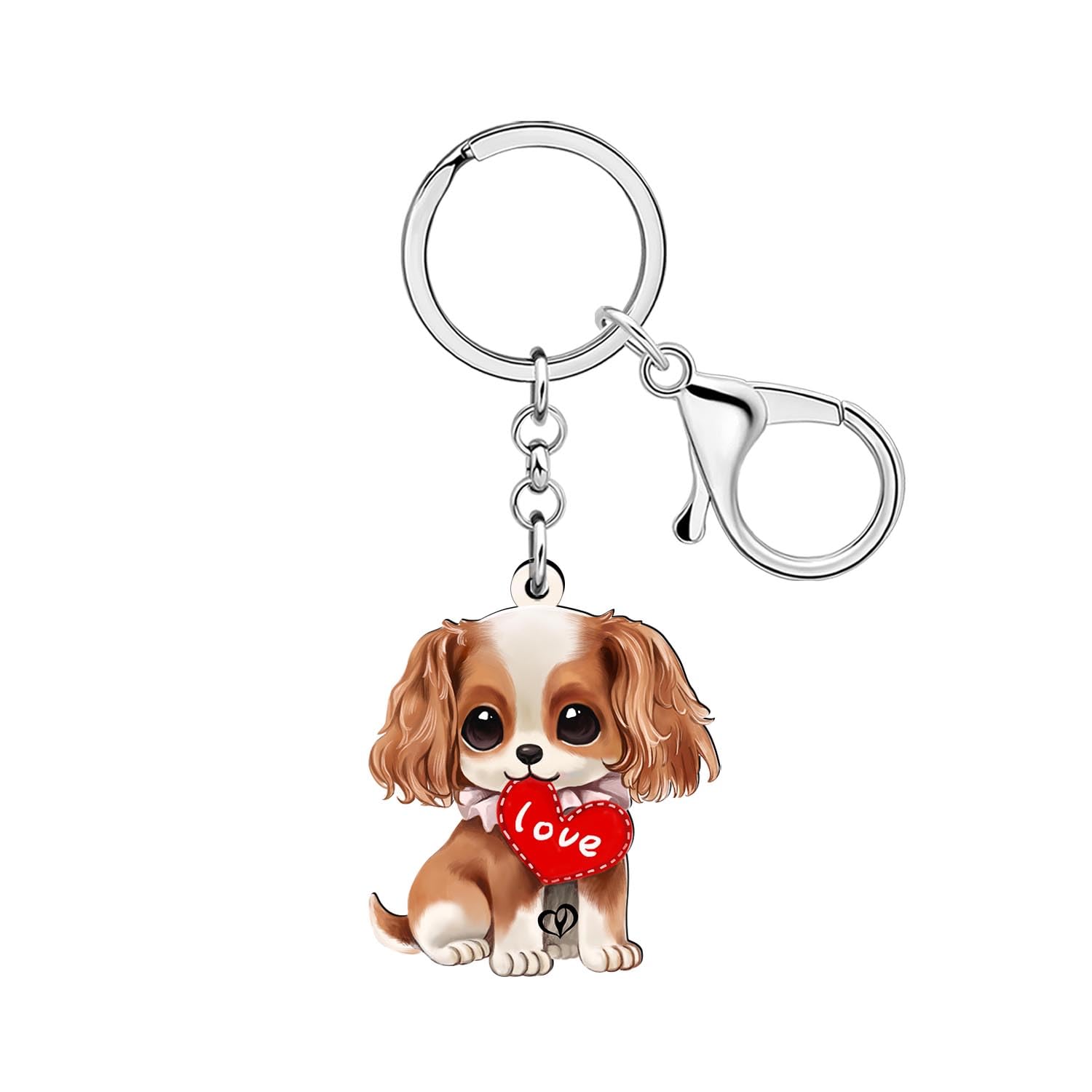 Acrylic Cute Cavaliers King Charles Spaniel Keychain Puppy Pet Keyring Dog Mom G