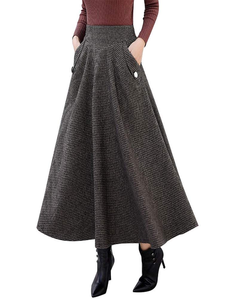 IDEALSANXUN - Long skirt for women winter - Brown - XL, coffee, XL