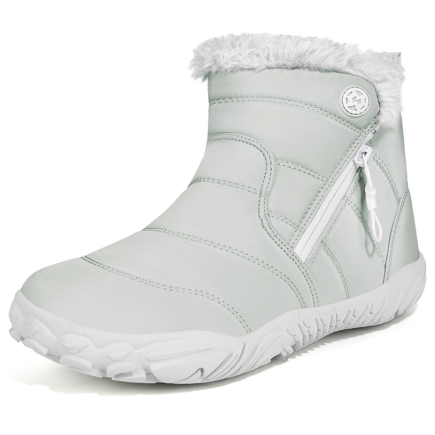 Sisttke Kids Barefoot Snow Boots Wide Width Ankle Booties for Girls Boys