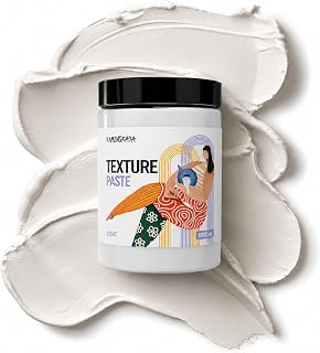 KAMENSKAYA Light Texture Paste 33.8 fl oz / 1000 ml – Acrylic Modeling Paste for Canvas, White Texture Medium for Acrylic Painting, Crack-Resistant, Sandable, Made in EU