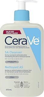 CeraVe Salicylic Acid Cleanser, Renewing Exfoliating Face Wash With Vitamin D for Normal Skin, Fragrance Free, Verified by CeraVe, 473ml