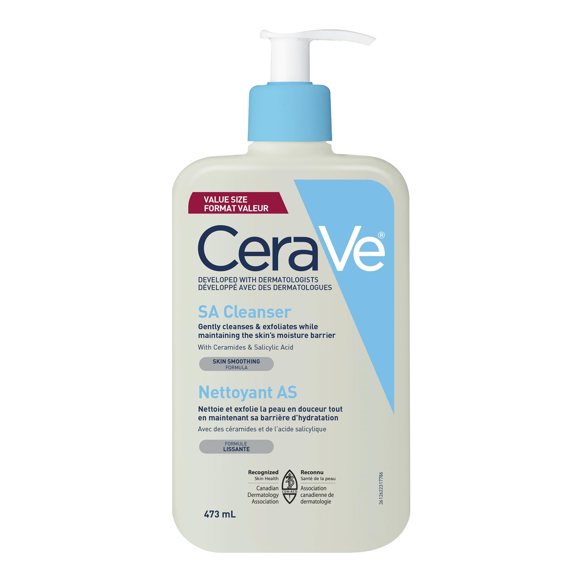 CeraVe Salicylic Acid Cleanser, Renewing Exfoliating Face Wash With Vitamin D fo