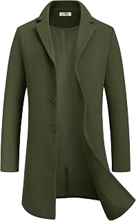 COOFANDY Mens Wool Blend Coat Winter Lapel Collar Classic Coat with Pockets