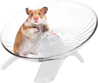 Hamster Wheel, Hermit Crab Climbing Toys Silent Exercise Running Wheel, Small Animal Exercise Wheels Hermit Crabs Wheel for Hamsters, Gerbils, Mice or Other Small Animals(White 13cm)