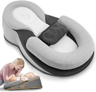 Gotvspt Baby Feeding Pillow for Infant Support Cushion Lounger Reflux Pillow, Bottle Feeding Wedge Pillow for Newborn