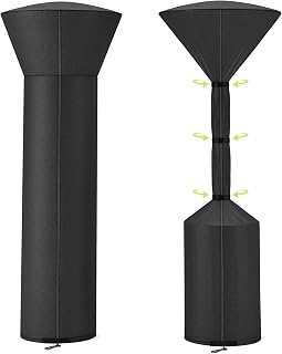 QH.HOME Patio Heater Cover,Waterproof Tear-Resistant 89"x 33"x19",Black | Patented windproof design,Robust Zipper,Dustproof/Wind/Sunlight/Snow-Resistant,Winter outdoor heater protection