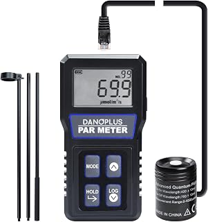 PAR Meter for Reef Tank Waterproof PAR Meter Aquarium IP68 Quantum Sensor PPFD Meter Data Logger, Full-Spectrum Quantum PAR Meter with 79" Cable and 37" Solid Telescopic Pole Included