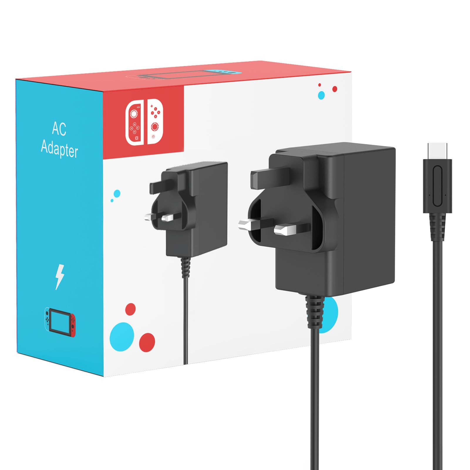 Charger for Nintendo Switch, 45W Fast Charging AC Adapter Power Supply With 5FT 