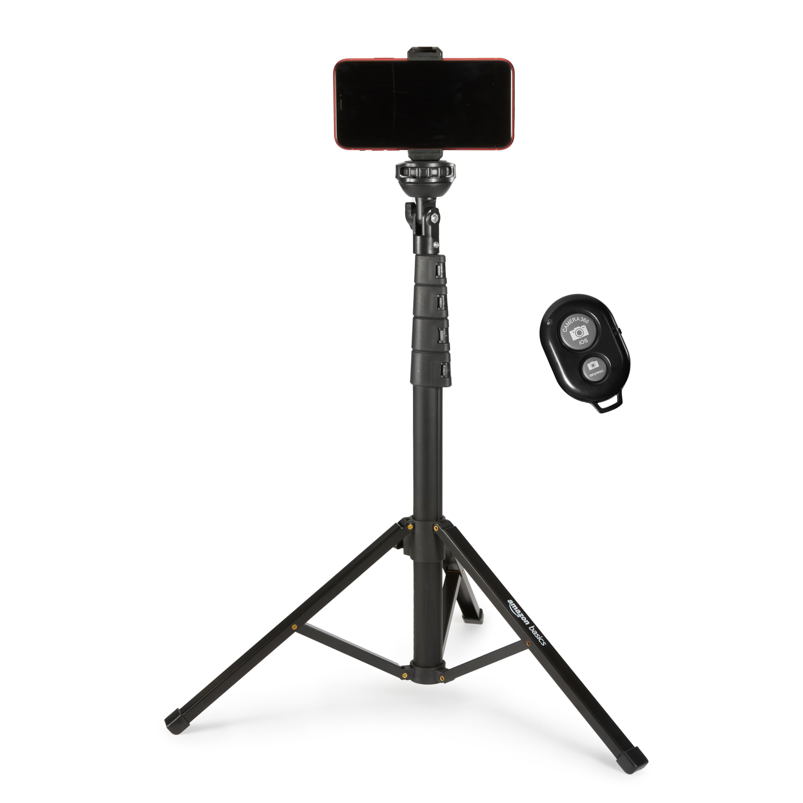 Amazon Basics 64-inch Extendable Tripod for iPhones and Smartphones, Selfie Stic