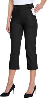 Willit Womens Capri Pants Yoga Work Casual Straight Leg Office Trousers 21"