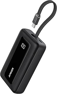 Anker Power Bank,10,000mAh 30W with USB-C Travel Essential Portable Charger | 30W Portable Charger with USB-C Input and Output for iPhone 17 / 16, Galaxy, and More (Black)