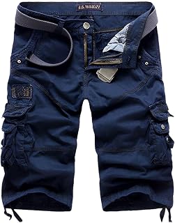 Cargo Shorts for Men Multi Pockets 3/4 Pants Solid Color Casual Sports Shorts Bermuda Short Pants Comfortable Resistant Shorts Work Pants Outdoor Summer