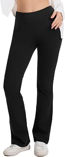 Safort Women's Yoga Pants 74 cm/79 cm/84 cm/84 cm/35 cm Cotton Jazz Pants Women's Bootcut Long Sports Trousers with Pockets Flared Leg S-3XL