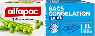 alfapac - 50 freezer bags 1L link - material of plant origin - made in France