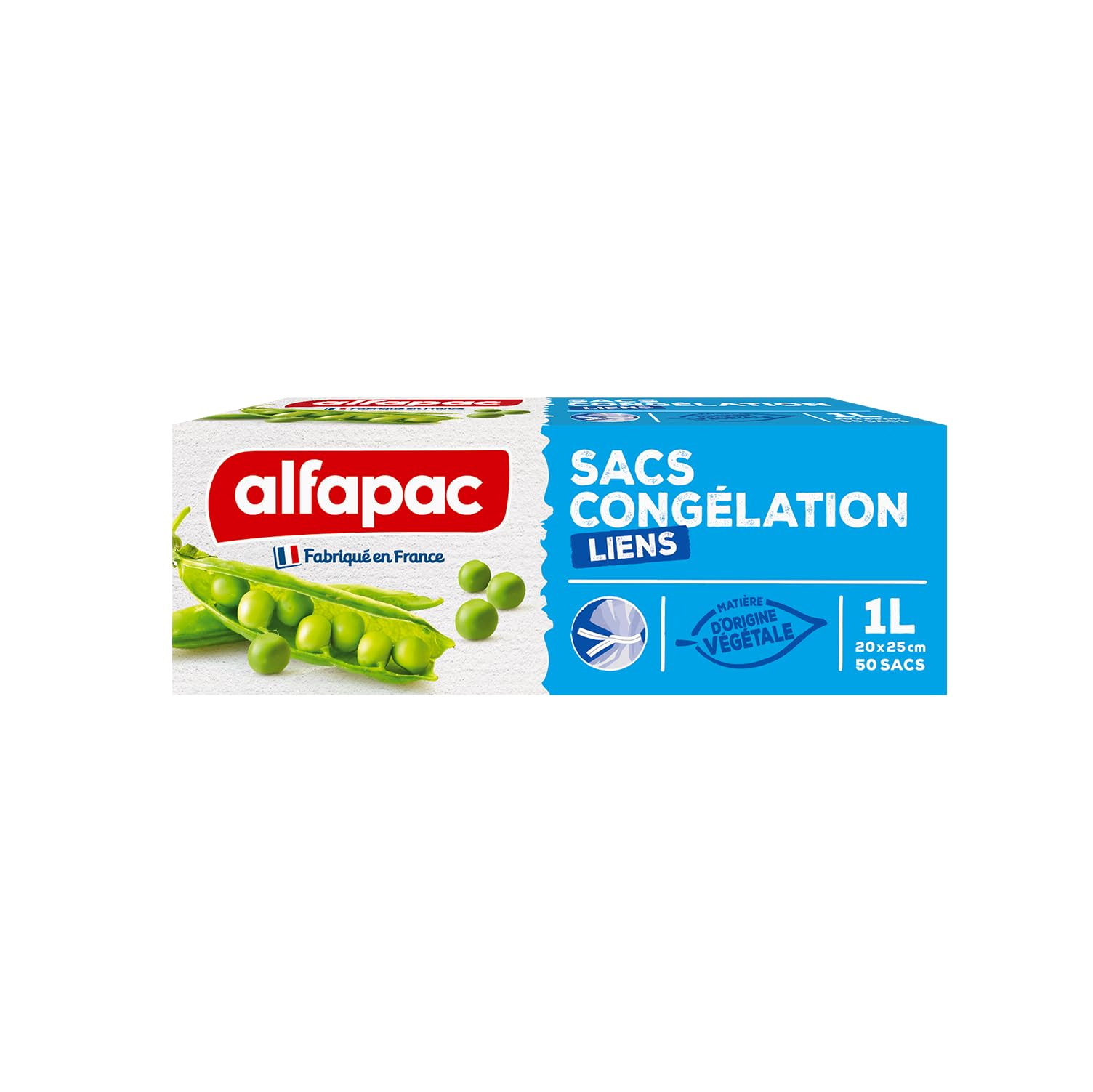 alfapac - 50 freezer bags 1L link - material of plant origin - made in France
