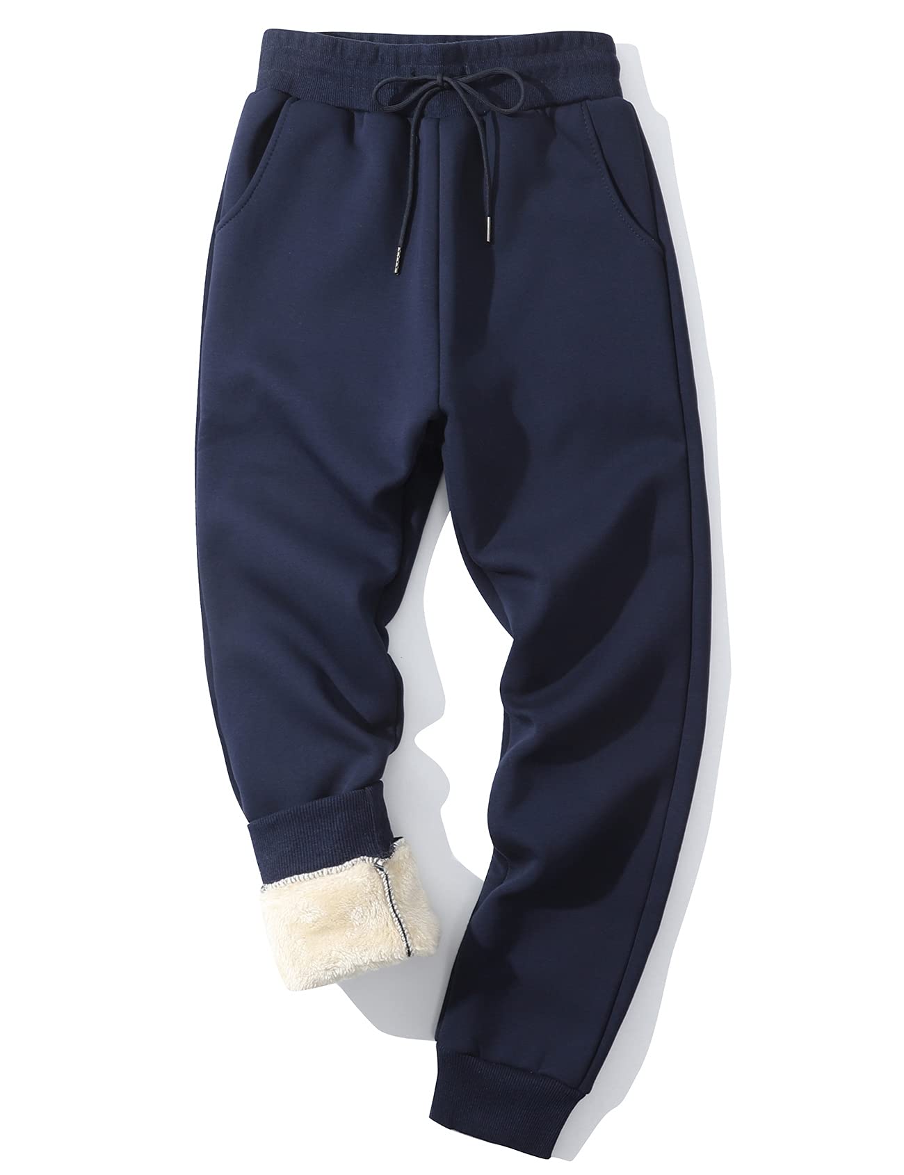 Gihuo Men's Winter Warm Fleece Pants Sherpa Fleece Lined Jogger Pants Sweatpants