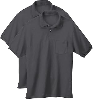 Hanes Men's Short Sleeve Jersey Pocket Polo (Pack of 2)