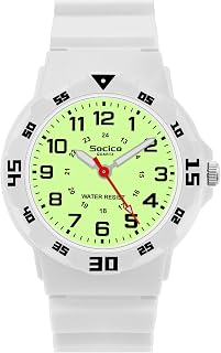SOCICO Kids Analog Watch 30M Waterproof & Learning Time | Easy to Read, Soft Band, 35mm Case, Sports, Swimming, Playing, Daily Wear, School, Ideal Gift for Birthday