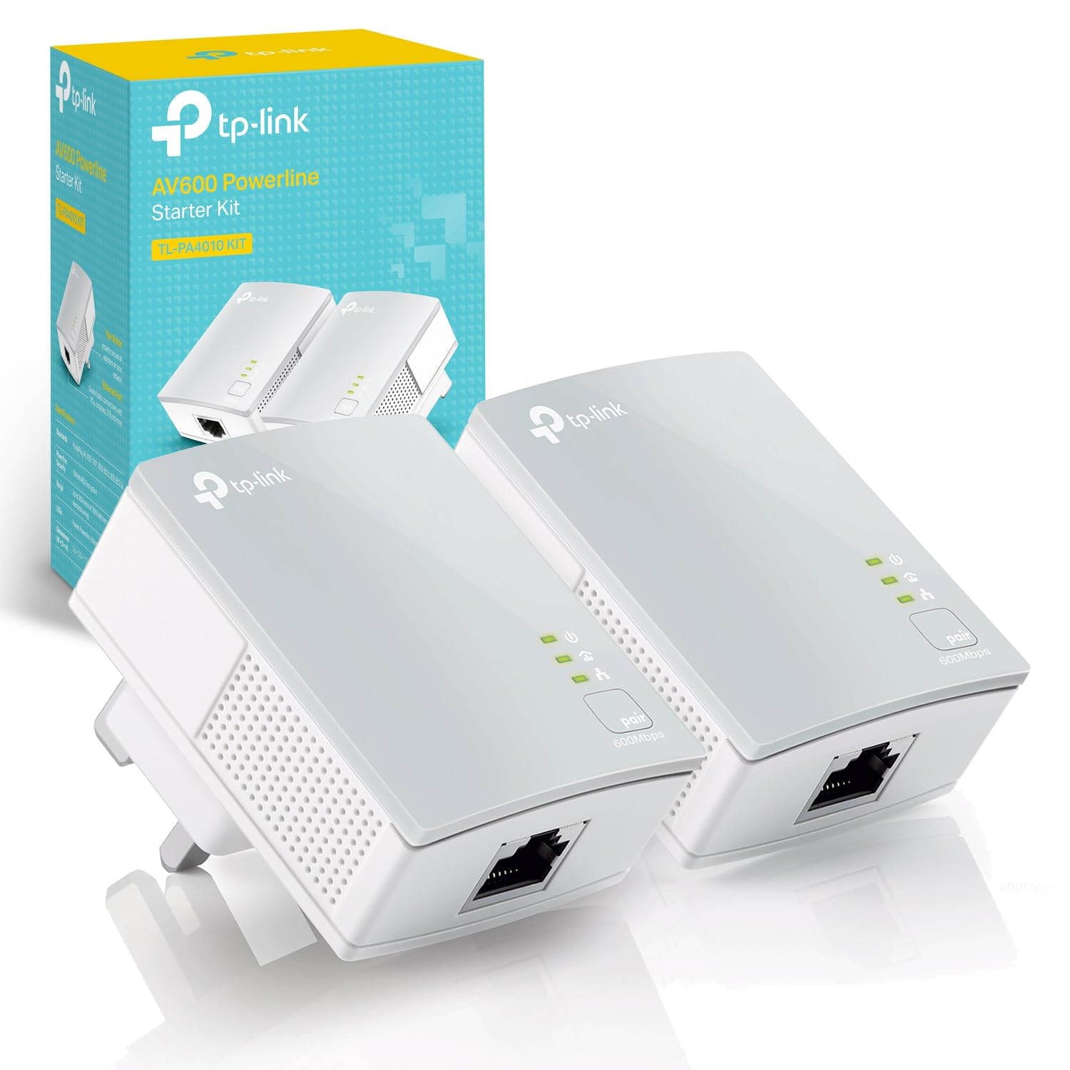 TP-Link TL-PA4010 KIT AV600 Powerline Adapter Starter Kit, HomePlug AV2 Powerlin