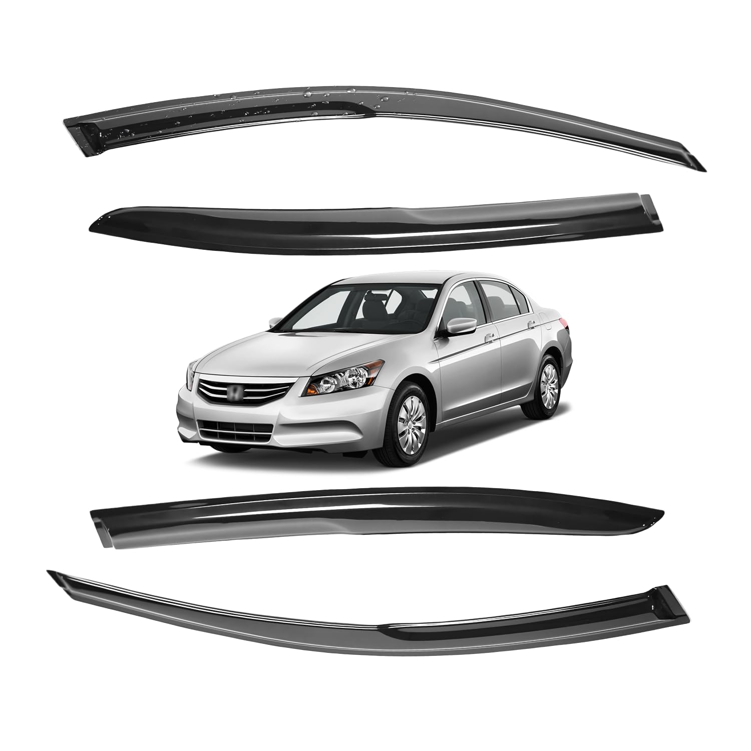 Tresvendu Window Visors for Honda Accord 4 Door Sedan 2008 2009 2010 2011 2012 W